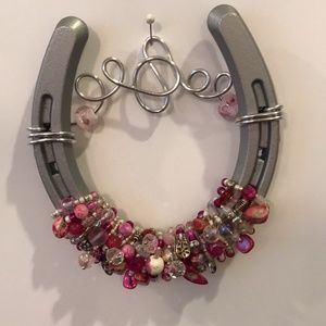 Handcrafted Creative Unique Beaded Horseshoe Art